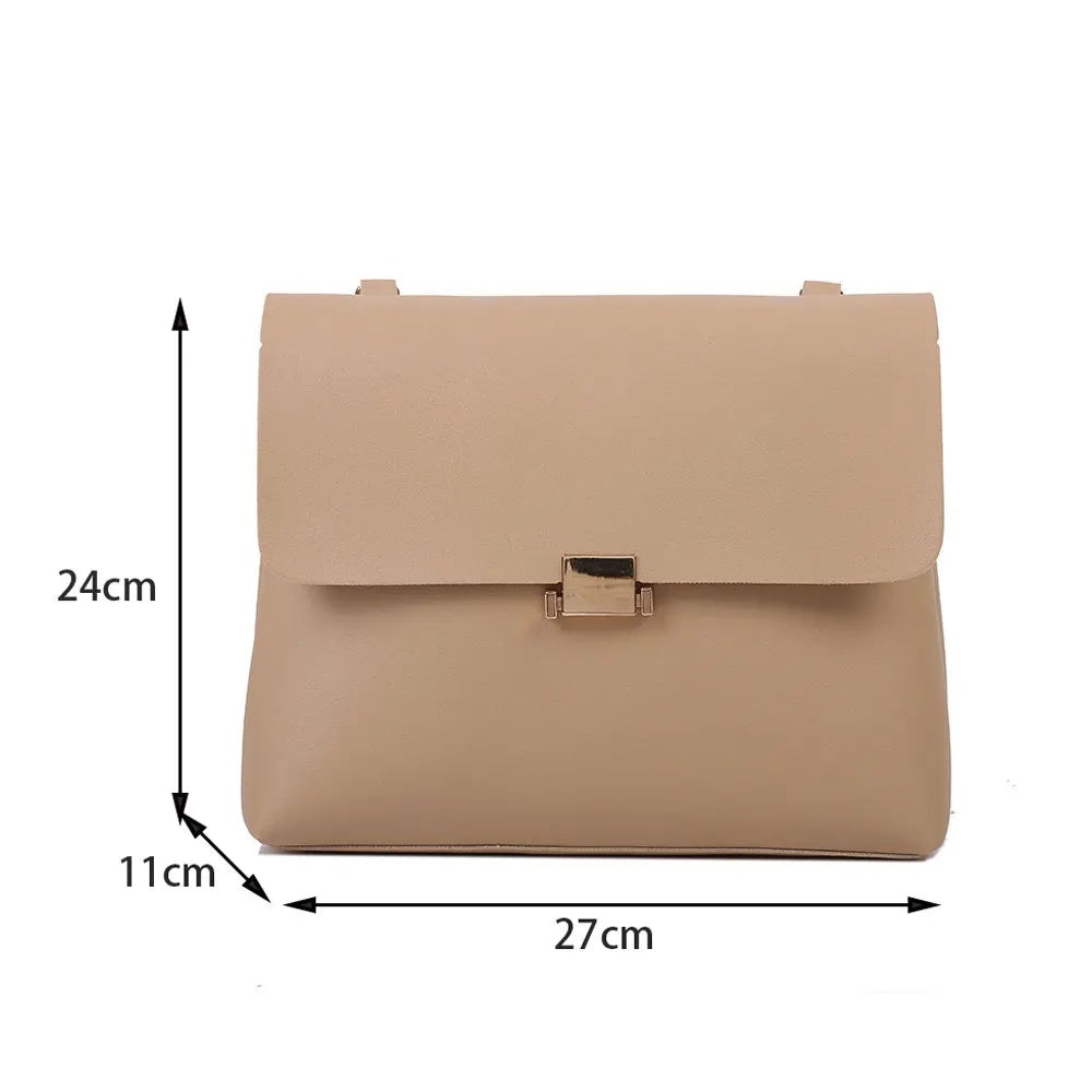 Vintage PU Leather Shoulder Bag Women's High Capacity Handbag