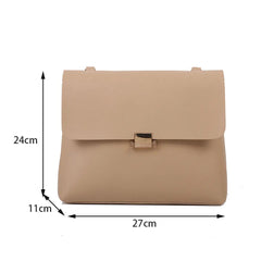 Vintage PU Leather Shoulder Bag Women's High Capacity Handbag