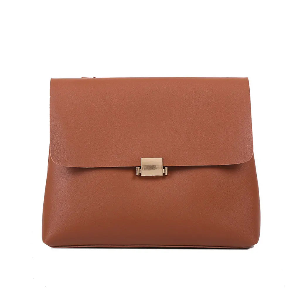Vintage PU Leather Shoulder Bag Women's High Capacity Handbag