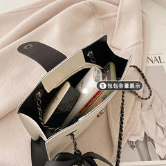 Vintage Shoulder Bag Matte Diamond Lattice Chain Bow Cross-body
