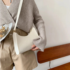 Vintage Felt Cloth Shoulder Bag Women Casual Solid Tote Handbag
