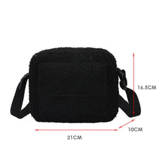 Vintage Lamb Wool Shoulder Bag Business Leisure Women Chain Purse