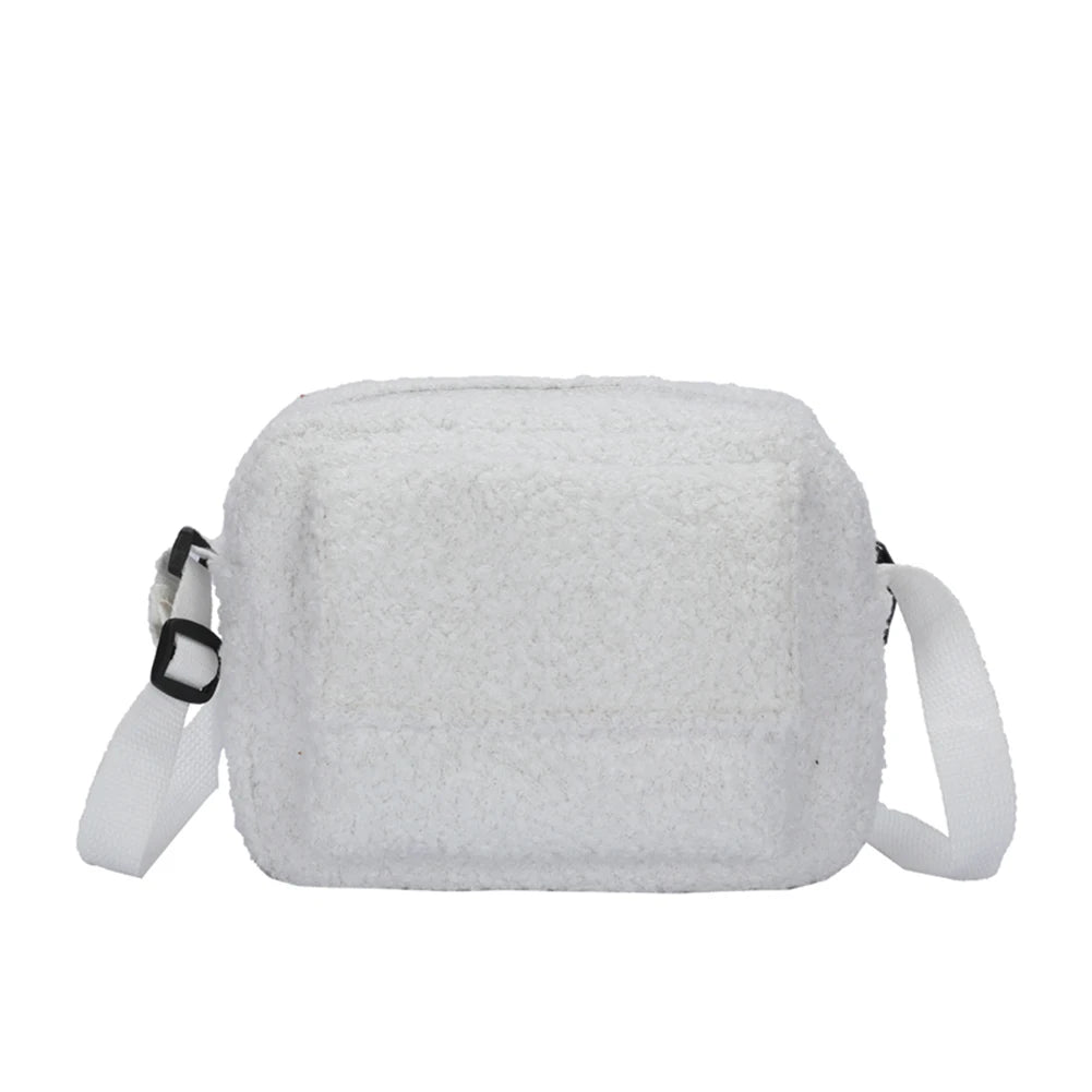 Vintage Lamb Wool Shoulder Bag Business Leisure Women Chain Purse