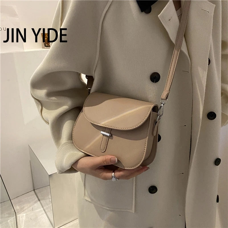 Vintage Flap Saddle Bag PU Leather Shoulder Messenger Bag