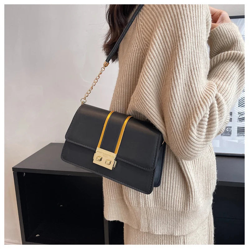 Vintage Flap Shoulder Bags PU Leather Underarm Messenger Bag for Women