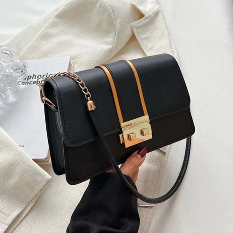 Vintage Flap Shoulder Bags PU Leather Underarm Messenger Bag for Women