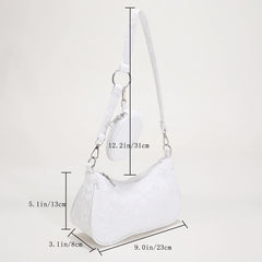 Vintage Flower Printing Shoulder Underarm Bag for Women