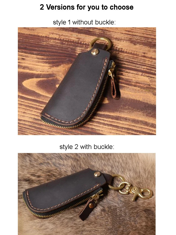 Vintage Leather Car Key Holder Keychain Men Key Wallet