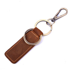 Vintage Leather + Copper Car Key Case Holder Ring Men Women's Key Chain Wallet