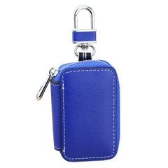 Vintage Leather Key Organizer Wallet Women Keychain Covers Zipper Key Case Bag M