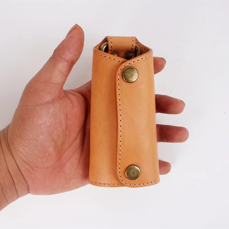 Vintage Leather Key Wallet Men Women Car Key Bag Function Key Case