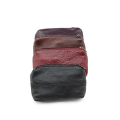 Vintage Leather Key Wallet Zipper Key Case Bag Men Women Key Organizer