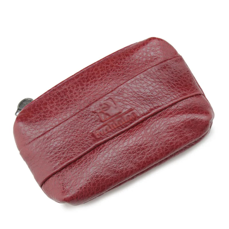 Vintage Leather Key Wallet Zipper Key Case Bag Men Women Key Organizer