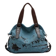 Vintage Graffiti Women Bag Canvas Handbag Female Famous Shoulder Bag Ladies Tote