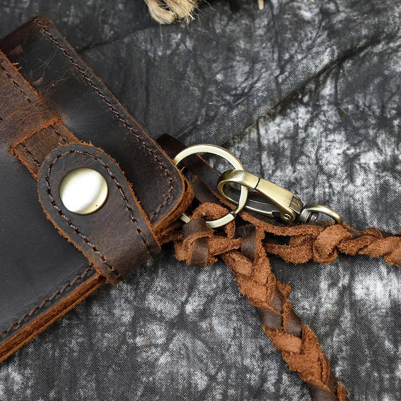 Vintage Cow Leather Men Wallet Large Capacity Bifold Purse Clutch Wallet