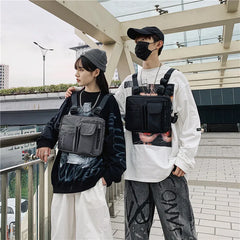 Vintage Hip Hop Tactical Functional Men Shoulder Bag Streetwear
