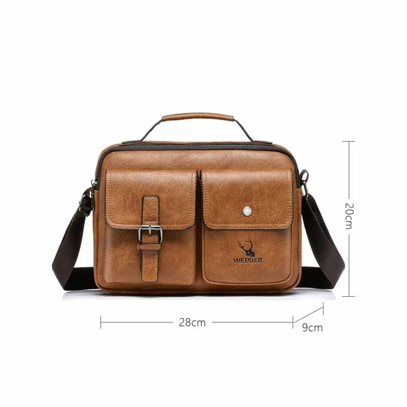 Vintage Cross-body Shoulder Bag Men's Casual Leather Tote