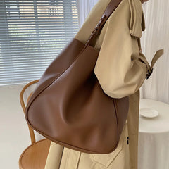 Vintage Large Capacity Women Handbags PU Leather Underarm Bag