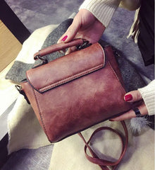 Vintage Leather Female Top-handle Bags Small Women Handbag