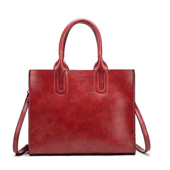 Vintage Leather Handbag Big Women Bag Trunk Tote Shoulder Bag