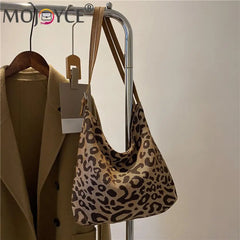 Vintage Leopard Shoulder Underarm Bag Women Large Casual All-match