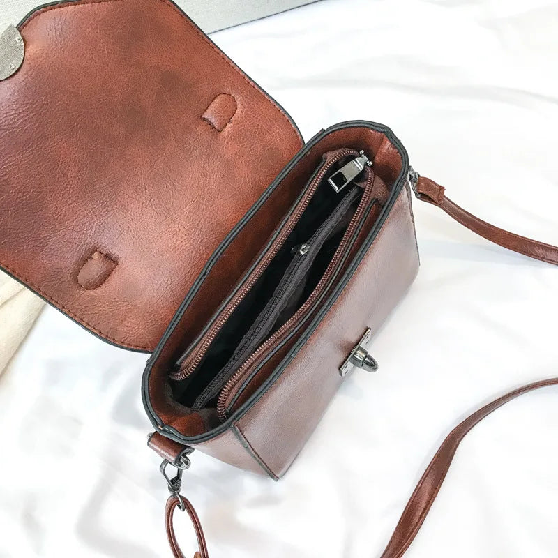 Vintage Leather Shoulder Crossbody Bag Soft Handbag Purse