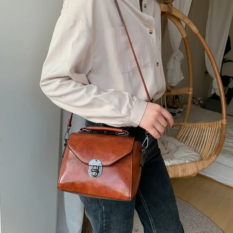 Vintage Leather Shoulder Crossbody Bag Soft Handbag Purse