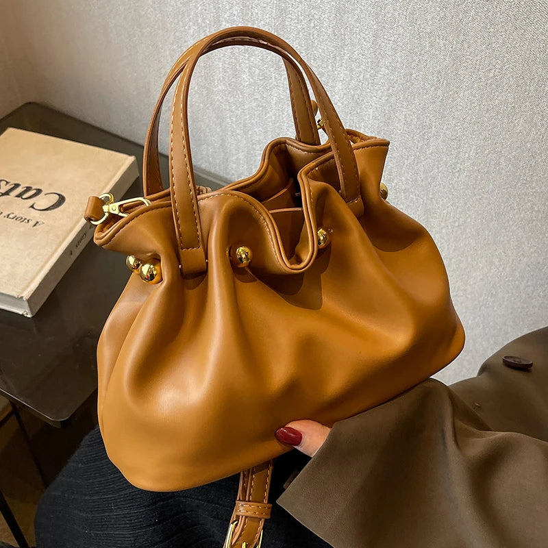Vintage Woman Bucket Bag TOTE Bags Mini Purse Lady Shoulder Bag