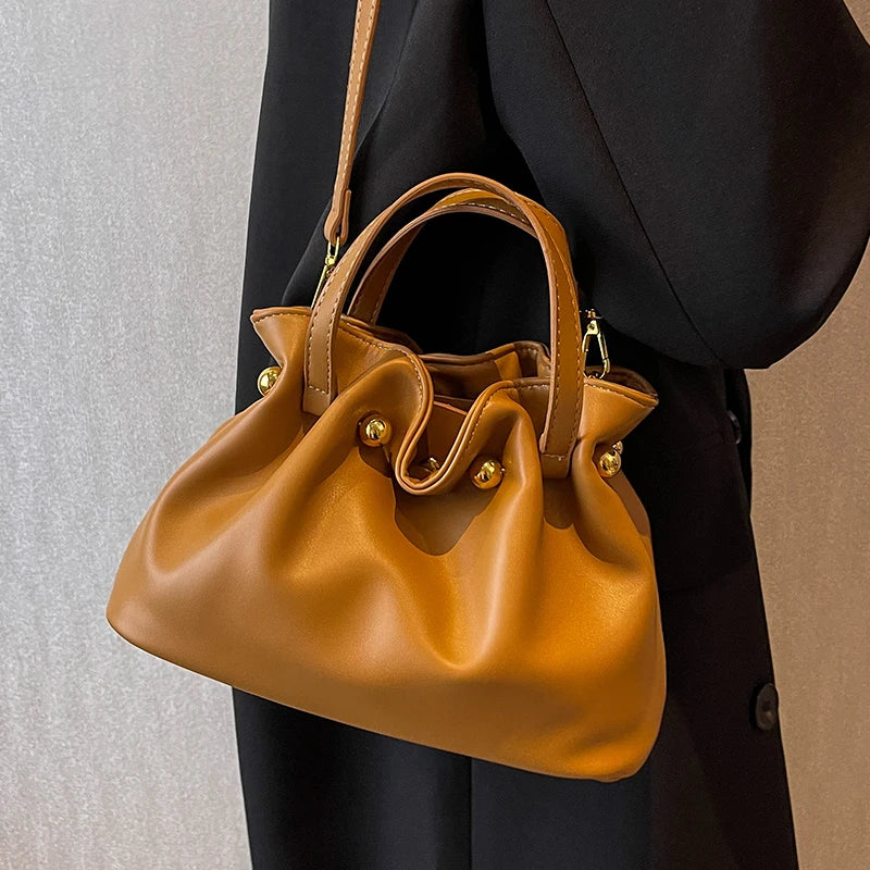 Vintage Woman Bucket Bag TOTE Bags Mini Purse Lady Shoulder Bag