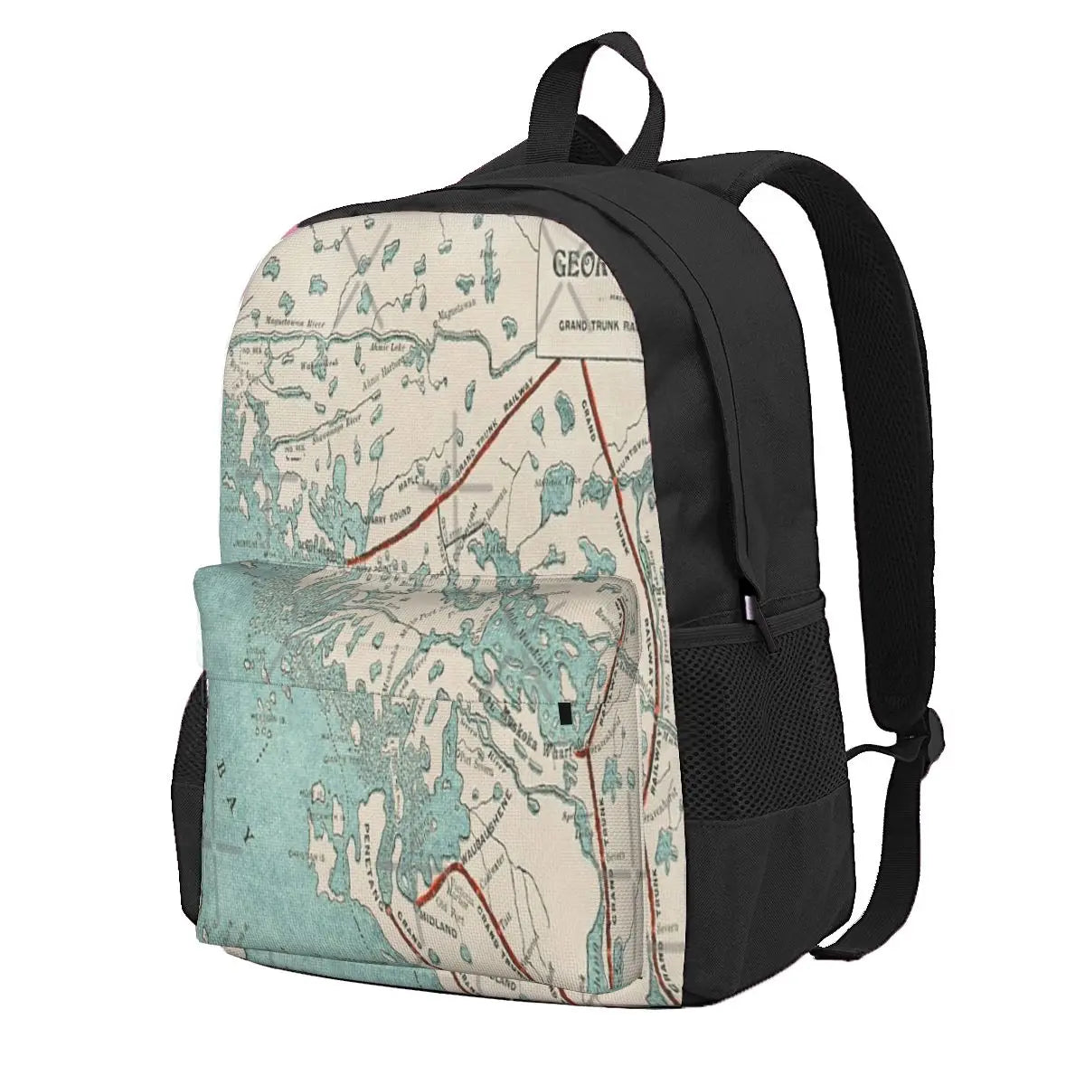 Georgian Bay Map Backpack Eco Friendly School Bags