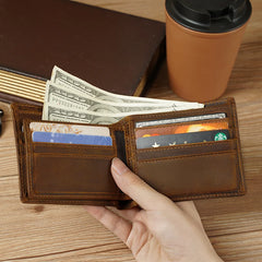 Vintage Men Leather Wallet Money Clip Credit Card Purses