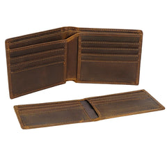 Vintage Men Leather Wallet Money Clip Credit Card Purses
