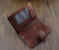 Men's Leather Trifold Wallet with Key Chain