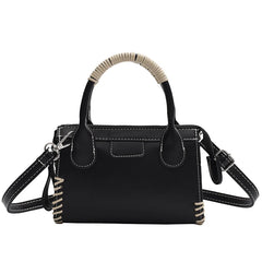 Vintage Mini Top Handle Crossbody Bag for Women - Winter PU Leather Handbag