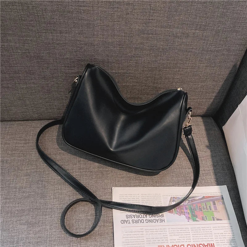 Vintage Women Shoulder Bag Solid Underarm Bags Leisure Ladies Crossbody Bags