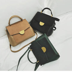Vintage Nubuck Leather Shoulder Bags Large Capacity Crossbody Shopping Bag