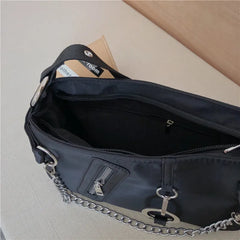 Vintage Nylon Chain Crossbody Bag Women Sport Shoulder Messenger
