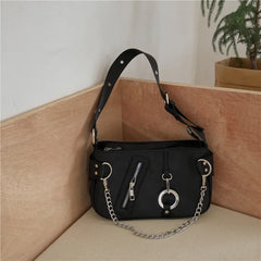 Vintage Nylon Chain Crossbody Bag Women Sport Shoulder Messenger