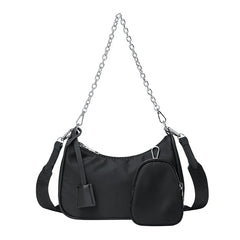 Vintage Nylon Crossbody Bag 2pcs Set Women Sport Shoulder Tote Bags
