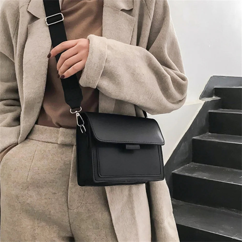 Vintage PU Leather Crossbody Bags Women Shoulder Handbags