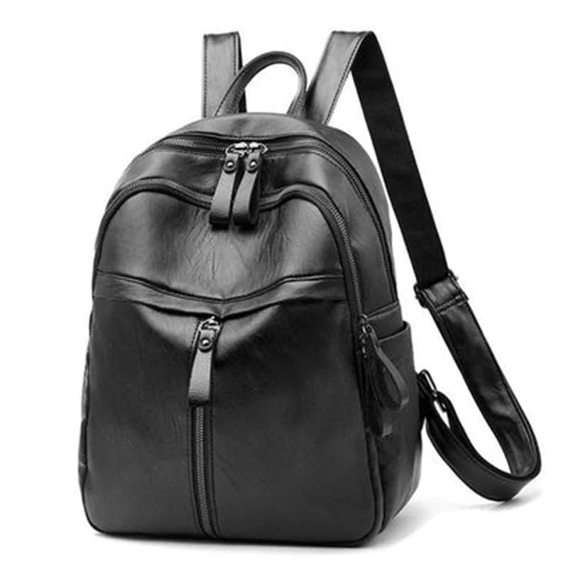 Vintage PU Leather Travel Backpack for Women