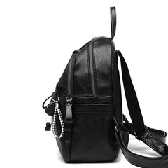 Vintage PU Leather Travel Women Shopping Backpack Large Capacity