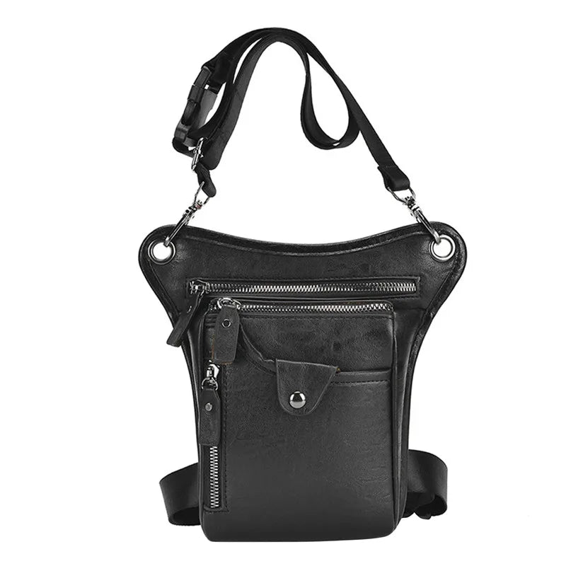 Vintage Leather Waist Pack Drop Leg Bag for Men Women