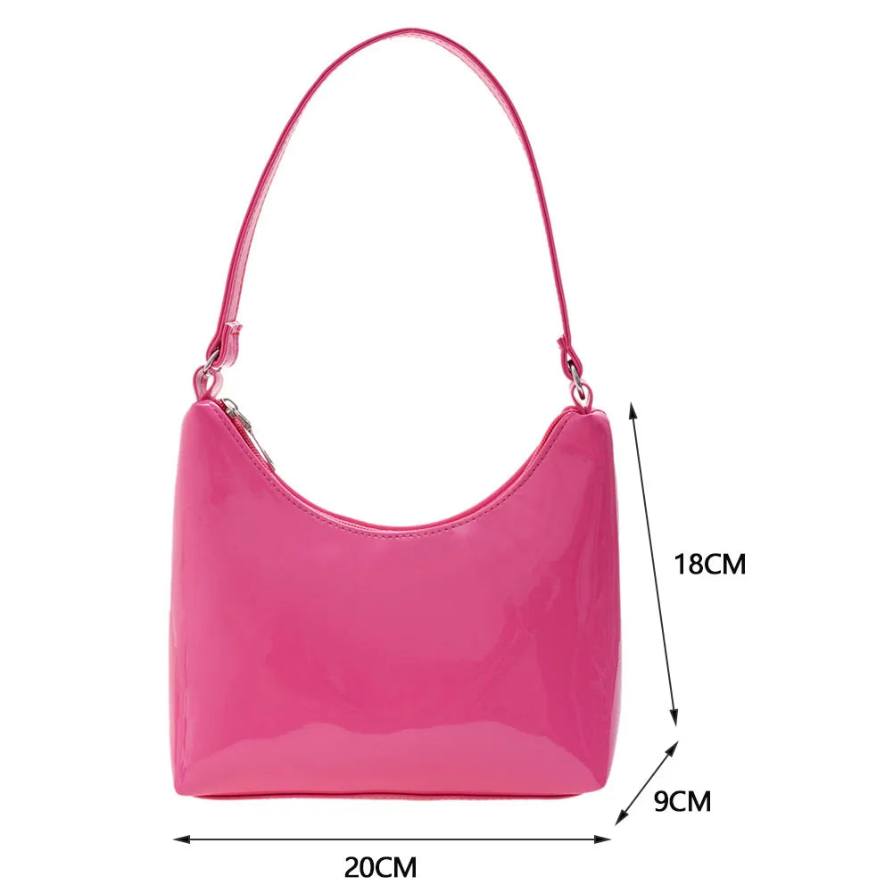 Vintage PU Patent Leather Women Shoulder Bags