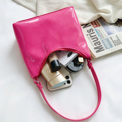 Vintage PU Patent Leather Women Shoulder Bags