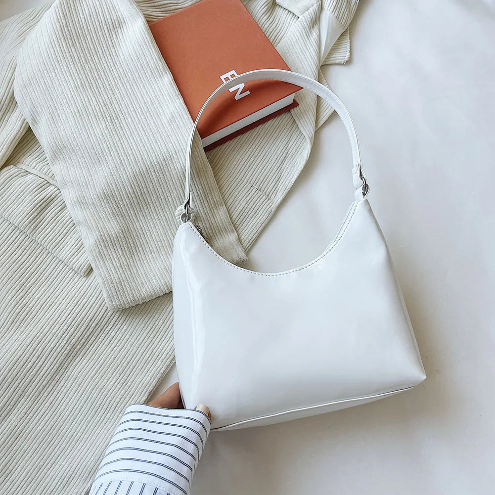 Vintage PU Patent Leather Women Shoulder Bags
