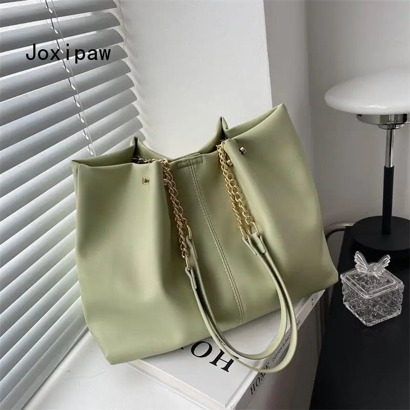 Vintage Pu Leather Large Capacity Shoulder Bag for Women