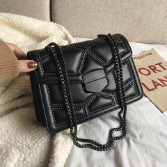 Vintage Rivet Chain Crossbody Bags for Women Handbags Ladies Shoulder Messenger