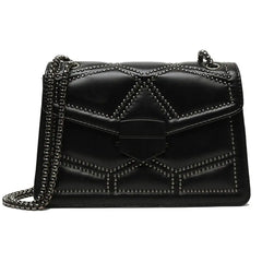 Vintage Rivet Chain Crossbody Bags for Women Handbags Ladies Shoulder Messenger