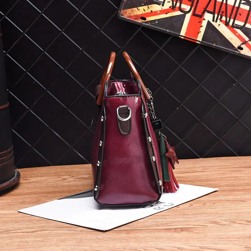 Vintage Tassel Messenger Bag Female Ladies Shoulder Bag Women PU Leather Handbag